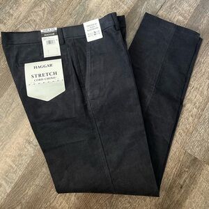 Haggar Classic-Fit Expandable Waistband Corduroy Straight Leg Pants-Size 34x32